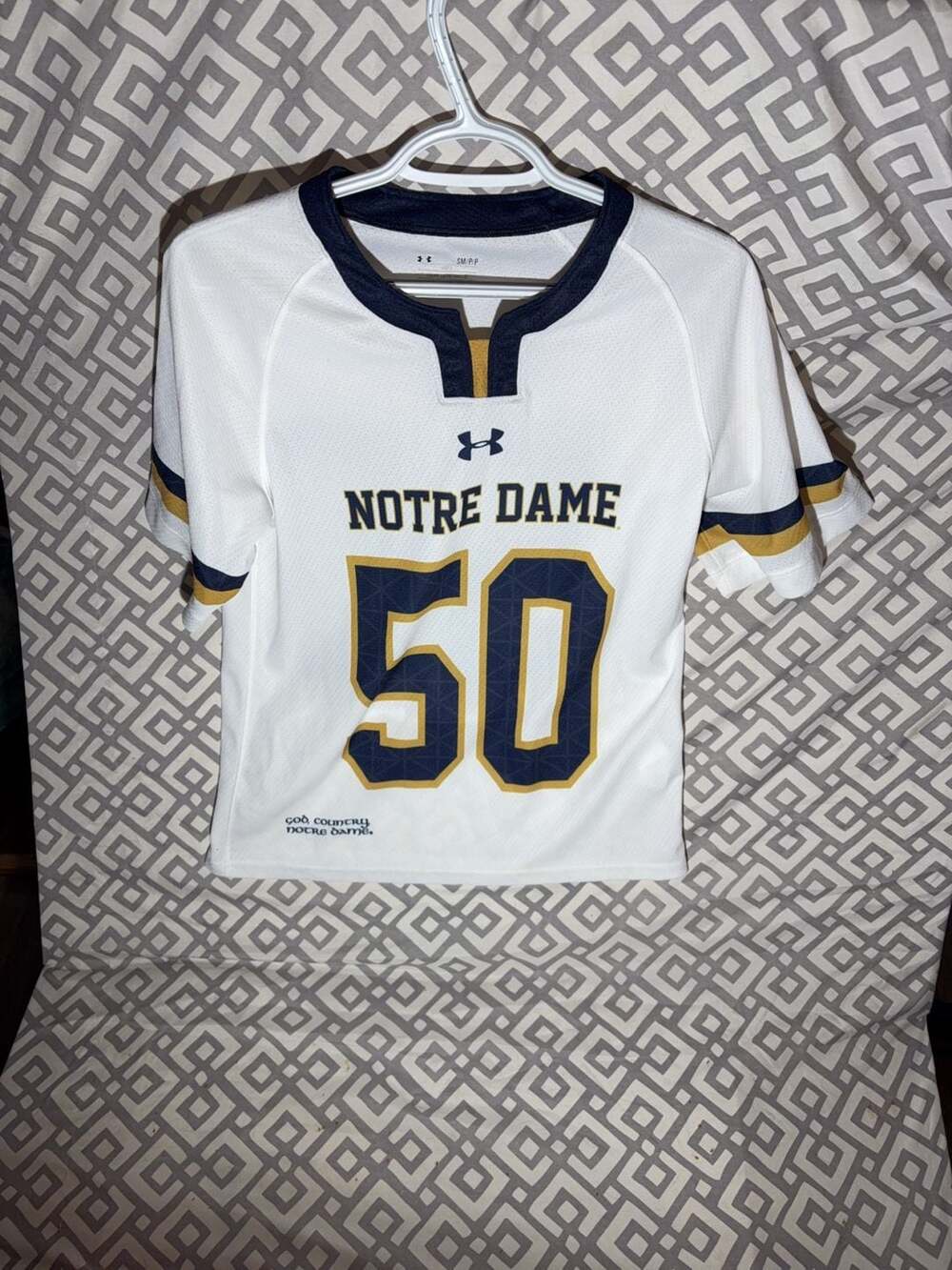 Under Armour Notre Dame Fighting Irish #50 Jersey White Size Small